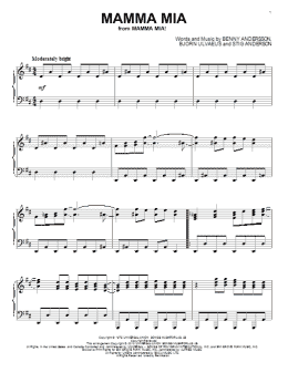 page one of Mamma Mia (Piano Solo)