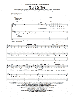 page one of Suit & Tie (Bass Guitar Tab)