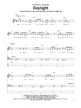 page one of Daylight (Bass Guitar Tab)