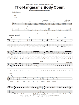 page one of The Hangman's Body Count (Bass Guitar Tab)