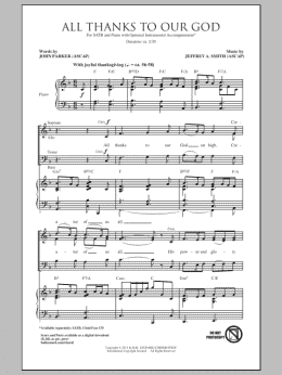 page one of All Thanks To Our God (SATB Choir)