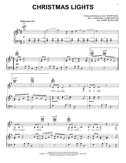page one of Christmas Lights (Piano, Vocal & Guitar Chords (Right-Hand Melody))