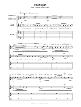 page one of Hallelujah (SSA Choir)