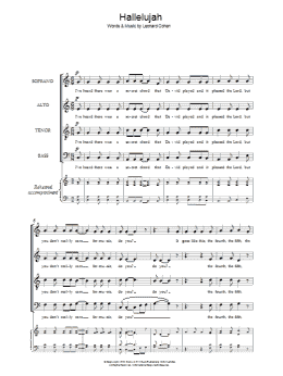 page one of Hallelujah (arr. Barrie Carson Turner) (SATB Choir)