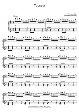 page one of Toccata (from Symphony No. 5) (Piano Solo)