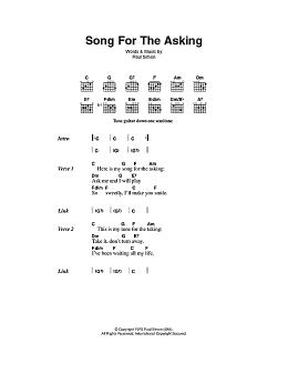 page one of Song For The Asking (Guitar Chords/Lyrics)