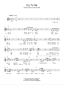 page one of Cry To Me (Lead Sheet / Fake Book)