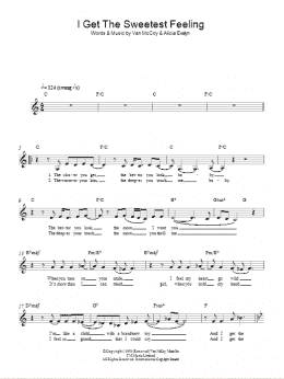 page one of I Get The Sweetest Feeling (Lead Sheet / Fake Book)