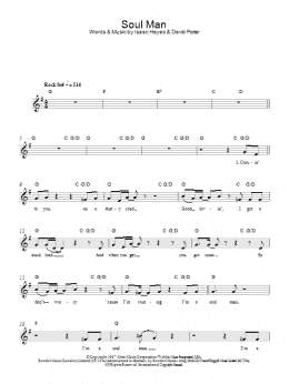 page one of Soul Man (Lead Sheet / Fake Book)