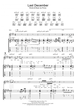 page one of Last December (Guitar Tab)