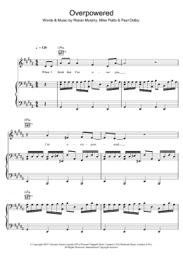 page one of Overpowered (Piano, Vocal & Guitar Chords)