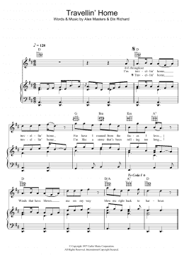 page one of Travellin' Home (Piano, Vocal & Guitar Chords)