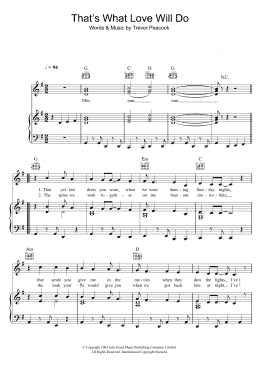 page one of That's What Love Will Do (Piano, Vocal & Guitar Chords)