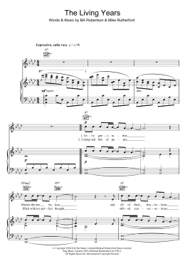 page one of The Living Years (Piano, Vocal & Guitar Chords)