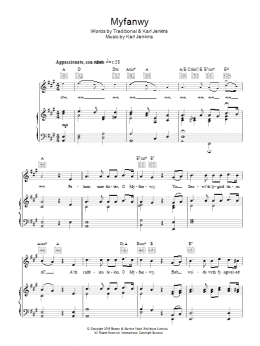 page one of Myfanwy (Piano, Vocal & Guitar Chords)