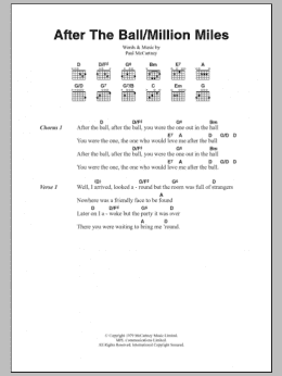 page one of After The Ball / Million Miles (Guitar Chords/Lyrics)