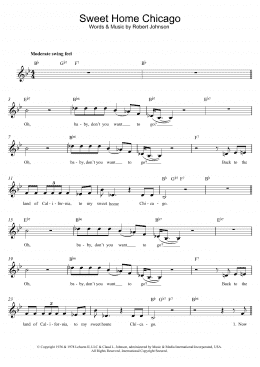 page one of Sweet Home Chicago (Lead Sheet / Fake Book)
