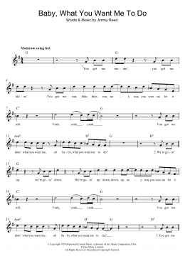 page one of Baby, What You Want Me To Do (Lead Sheet / Fake Book)