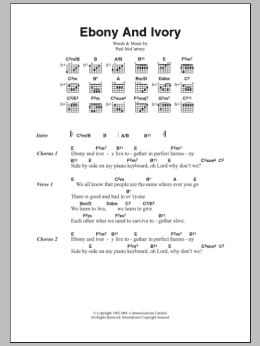 page one of Ebony And Ivory (Guitar Chords/Lyrics)