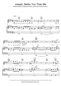 page one of Joseph, Better You Than Me (featuring Elton John and Neil Tennant) (Piano, Vocal & Guitar Chords)
