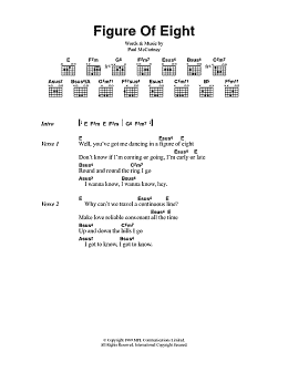 page one of Figure Of Eight (Guitar Chords/Lyrics)