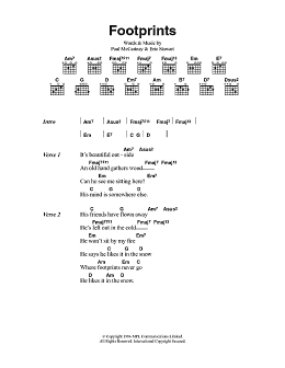 page one of Footprints (Guitar Chords/Lyrics)