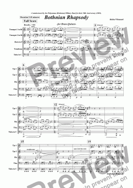page one of Bothnian Rhapsody (brass quintet)