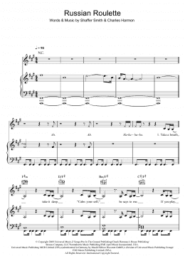 page one of Russian Roulette (Piano, Vocal & Guitar Chords)