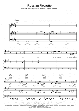 page one of Russian Roulette (Piano, Vocal & Guitar Chords)