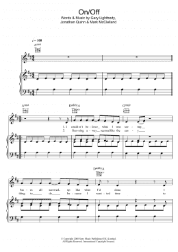 page one of On Off (Piano, Vocal & Guitar Chords)
