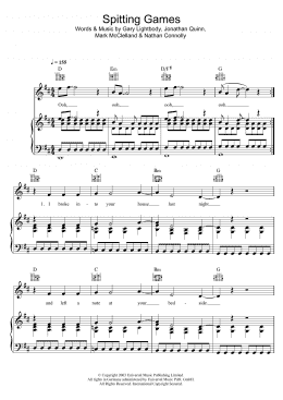 page one of Spitting Games (Piano, Vocal & Guitar Chords)