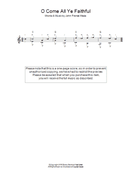 page one of O Come, All Ye Faithful (Adeste Fideles) (Easy Guitar)