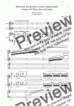 page one of "Marbella Fantasy" for flute, oboe & piano