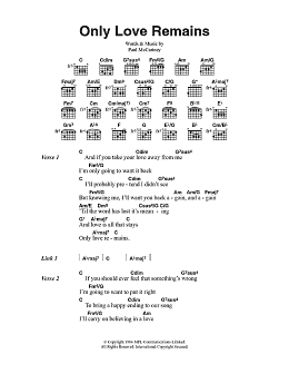 page one of Only Love Remains (Guitar Chords/Lyrics)
