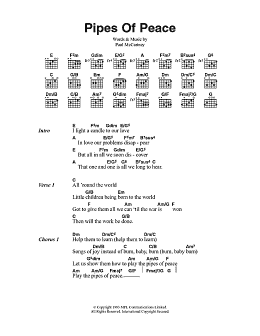 page one of Pipes Of Peace (Guitar Chords/Lyrics)