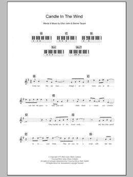 page one of Candle In The Wind (Piano Chords/Lyrics)