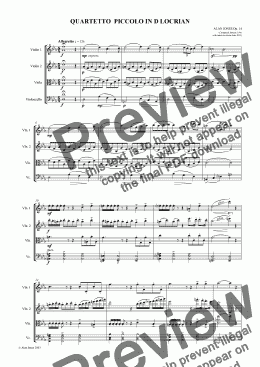 page one of Quartetto Piccolo in D Locrian