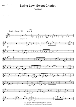 page one of Swing Low, Sweet Chariot (Flute Solo)
