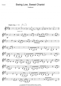 page one of Swing Low, Sweet Chariot (Clarinet Solo)
