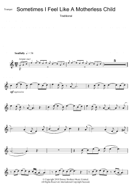 page one of Sometimes I Feel Like A Motherless Child (Trumpet Solo)