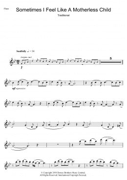 page one of Sometimes I Feel Like A Motherless Child (Flute Solo)