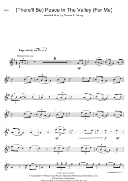 page one of (There'll Be) Peace In The Valley (For Me) (Flute Solo)