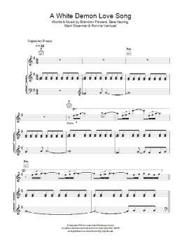 page one of A White Demon Love Song (Piano, Vocal & Guitar Chords)