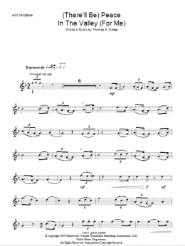 page one of (There'll Be) Peace In The Valley (For Me) (Lead Sheet / Fake Book)