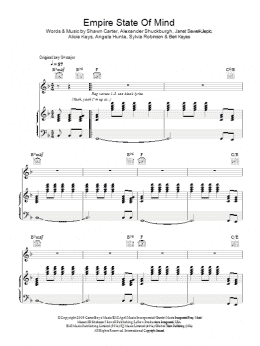 page one of Empire State Of Mind (Piano, Vocal & Guitar Chords (Right-Hand Melody))