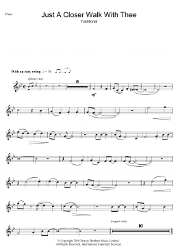 page one of Just A Closer Walk With Thee (Flute Solo)
