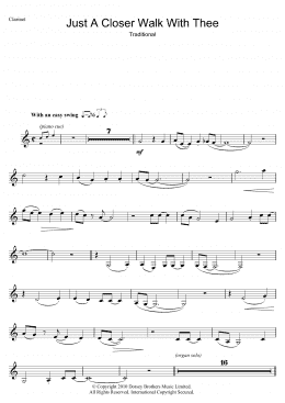page one of Just A Closer Walk With Thee (Clarinet Solo)