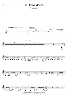 page one of Go Down Moses (Clarinet Solo)