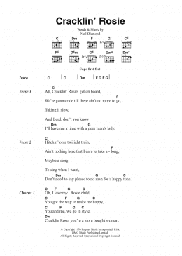 page one of Cracklin' Rosie (Guitar Chords/Lyrics)
