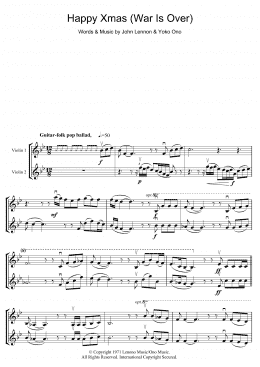 page one of Happy Xmas (War Is Over) (Violin Duet)